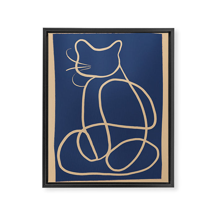 Abstract Line Art Cat 5 Framed Canvas Print Gallery Image 1