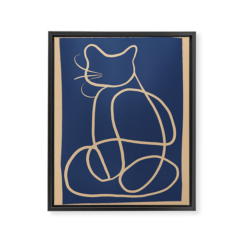 Abstract Line Art Cat 5 Framed Canvas Print Gallery Image 6