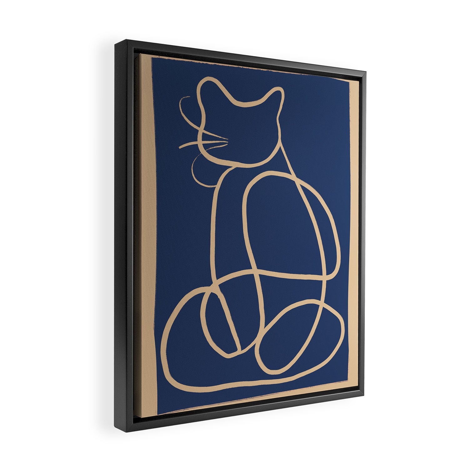 Abstract Line Art Cat 5 Framed Canvas Print Gallery Image 2