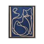 Abstract Line Art Cat 6 Framed Canvas Print Gallery Image 6
