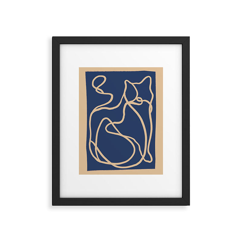 Abstract Line Art Cat 6 Framed Art Print Gallery Image 5