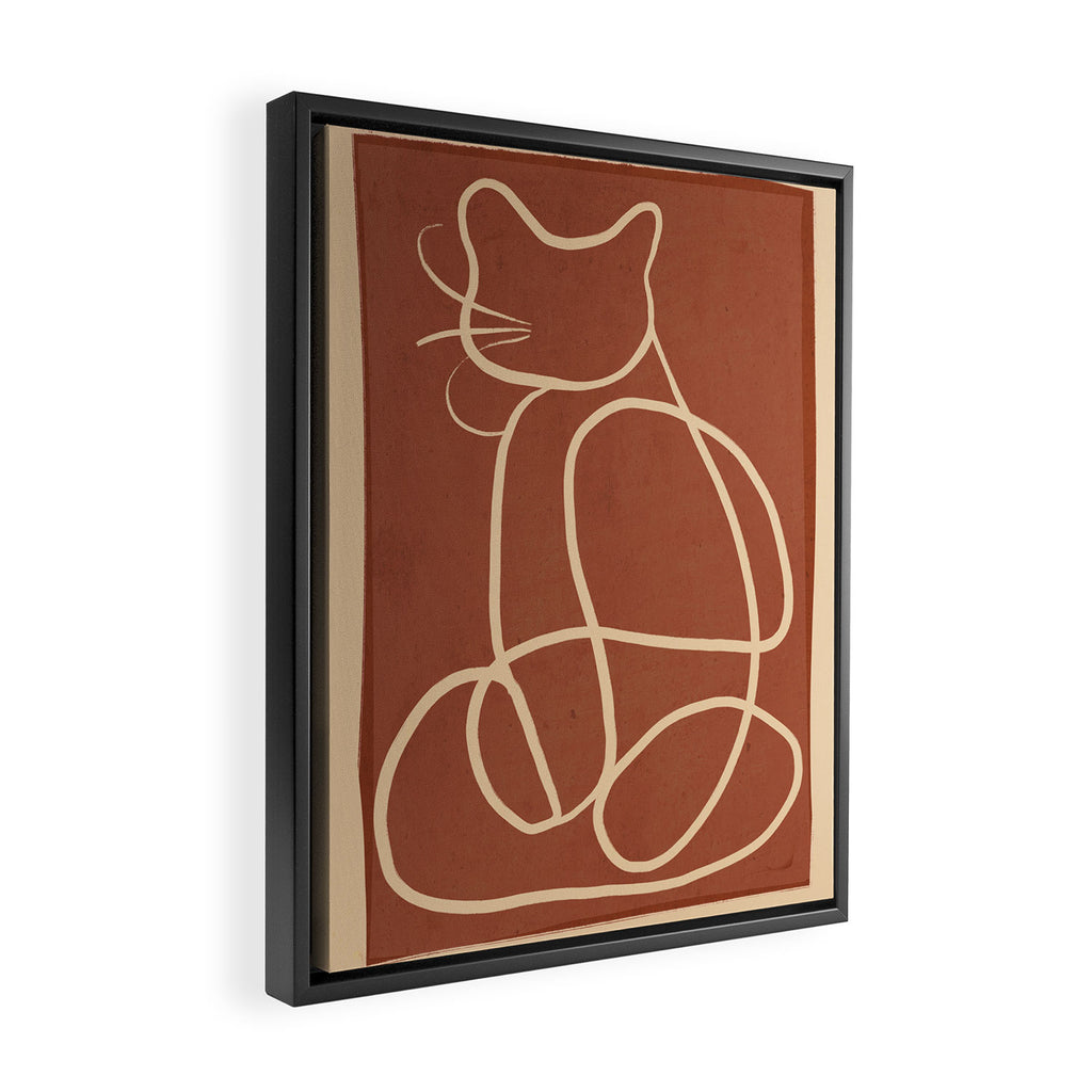 Abstract Line Art Cat 7 Framed Canvas Print Gallery Image 2
