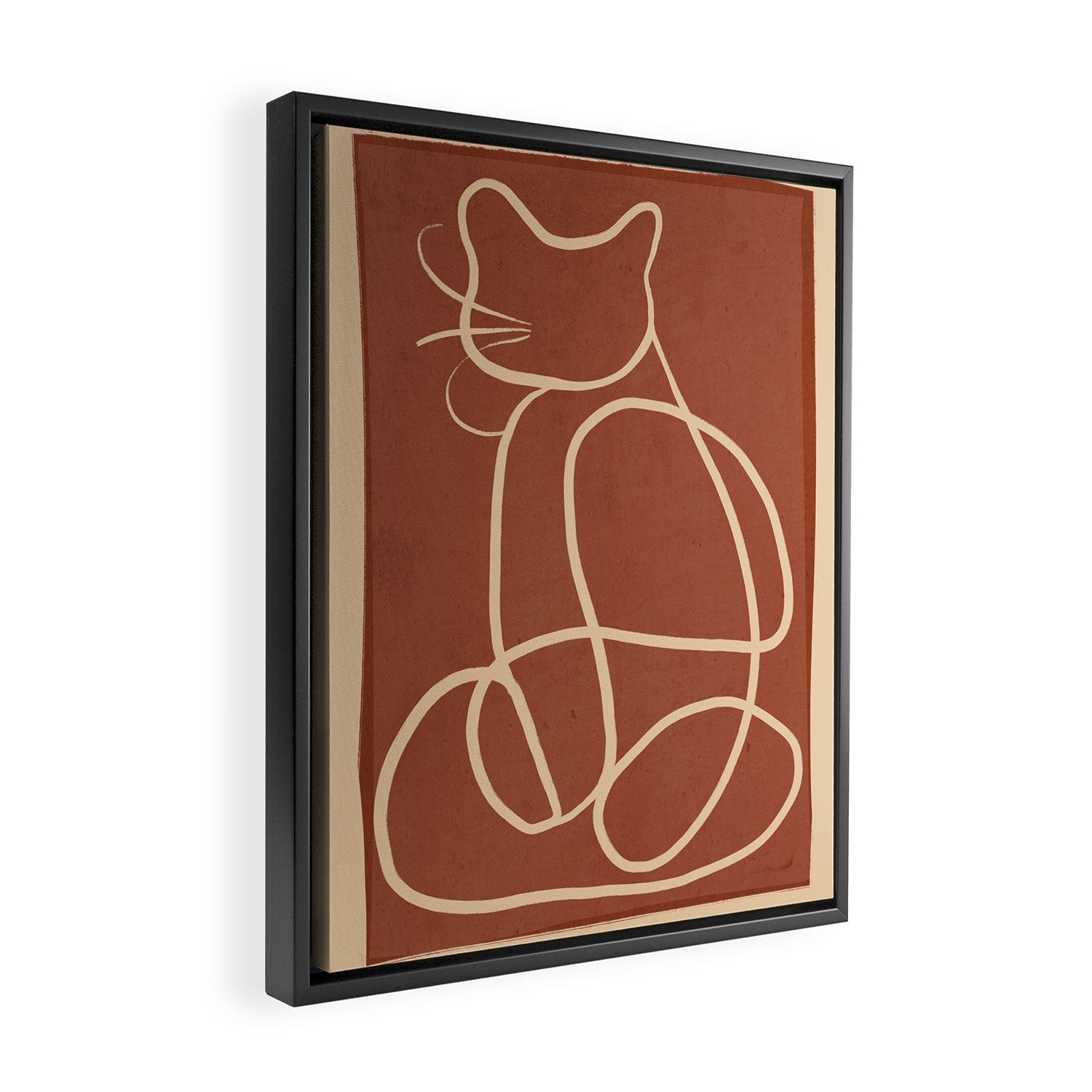 Abstract Line Art Cat 7 Framed Canvas Print Gallery Image 2