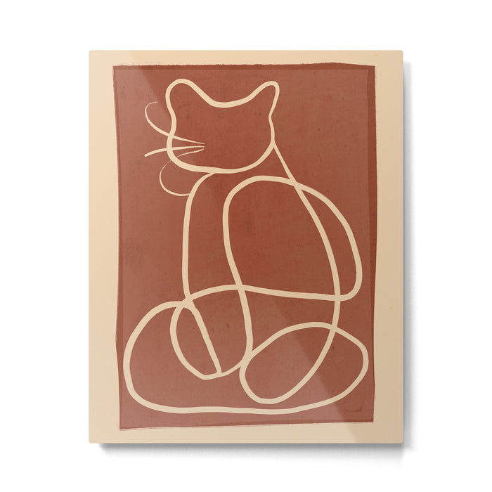 Abstract Line Art Cat 7 Metal Print Gallery Image 1