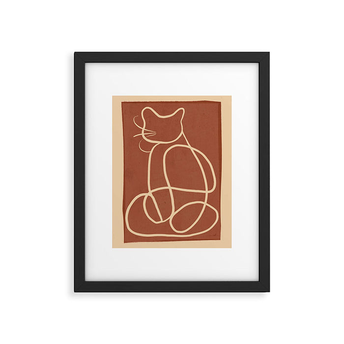 Abstract Line Art Cat 7 Framed Art Print Gallery Image 1