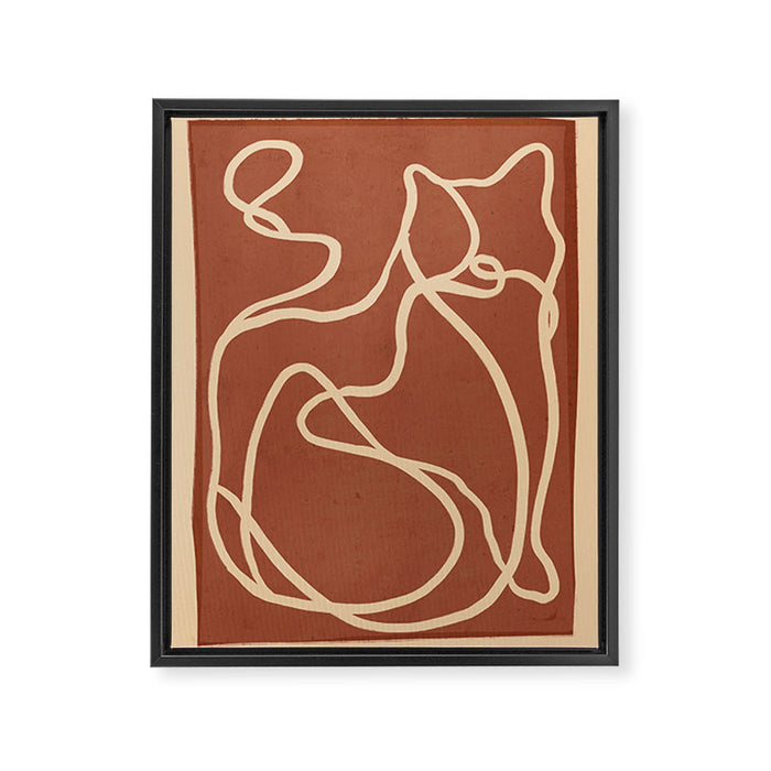 Abstract Line Art Cat 8 Framed Canvas Print Gallery Image 1