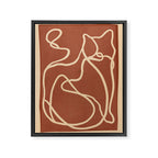 Abstract Line Art Cat 8 Framed Canvas Print Gallery Image 6