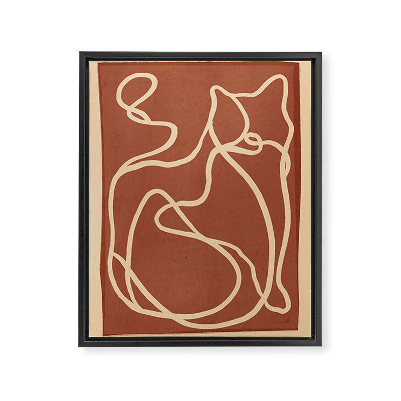 Abstract Line Art Cat 8 Framed Canvas Print Gallery Image 6