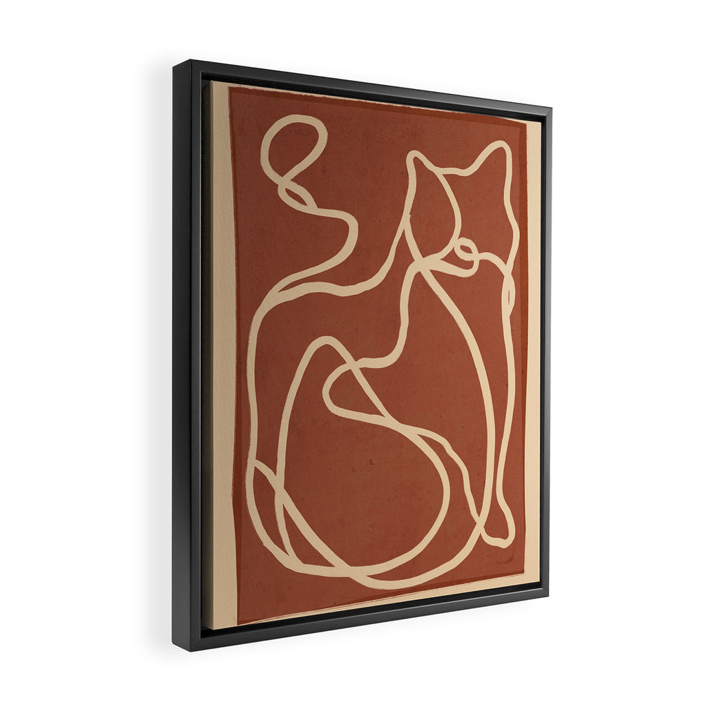 Abstract Line Art Cat 8 Framed Canvas Print Gallery Image 2