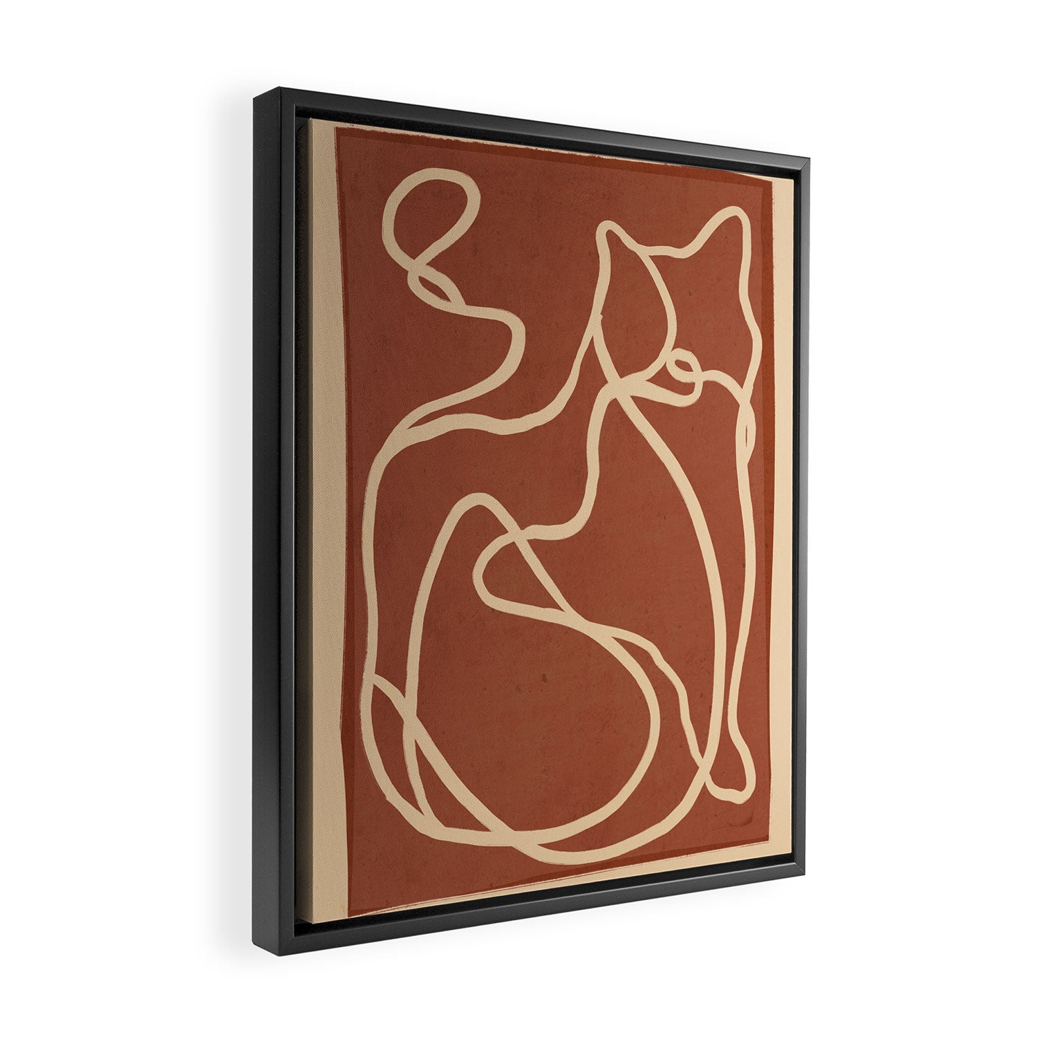 Abstract Line Art Cat 8 Framed Canvas Print Gallery Image 2