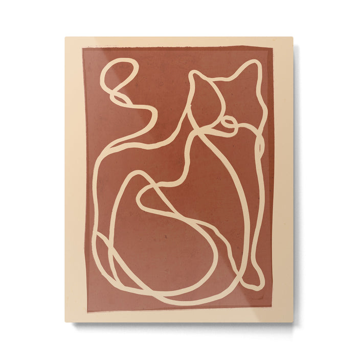 Abstract Line Art Cat 8 Metal Print Gallery Image 1