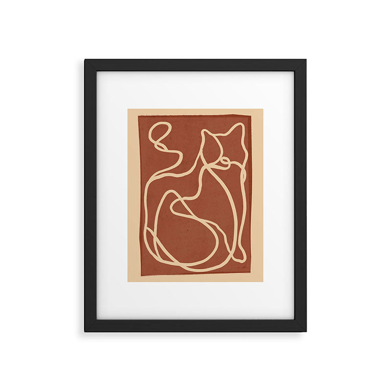 Abstract Line Art Cat 8 Framed Art Print Gallery Image 5