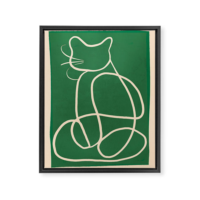 Abstract Line Art Cat 9 Framed Canvas Print Gallery Image 1
