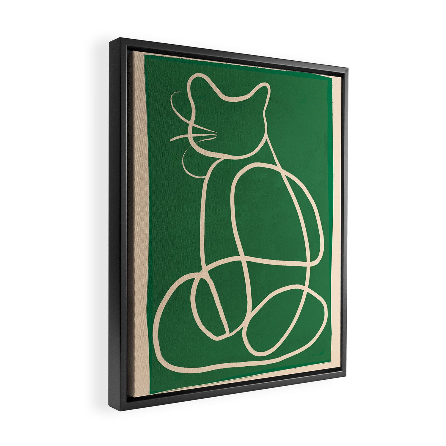 Abstract Line Art Cat 9 Framed Canvas Print Gallery Image 2
