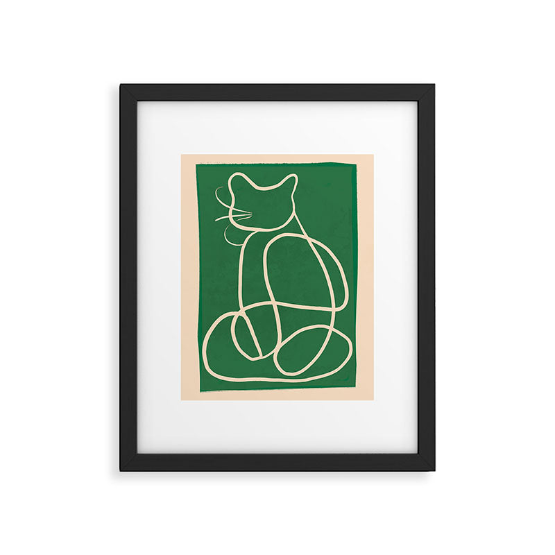 Abstract Line Art Cat 9 Framed Art Print Gallery Image 5