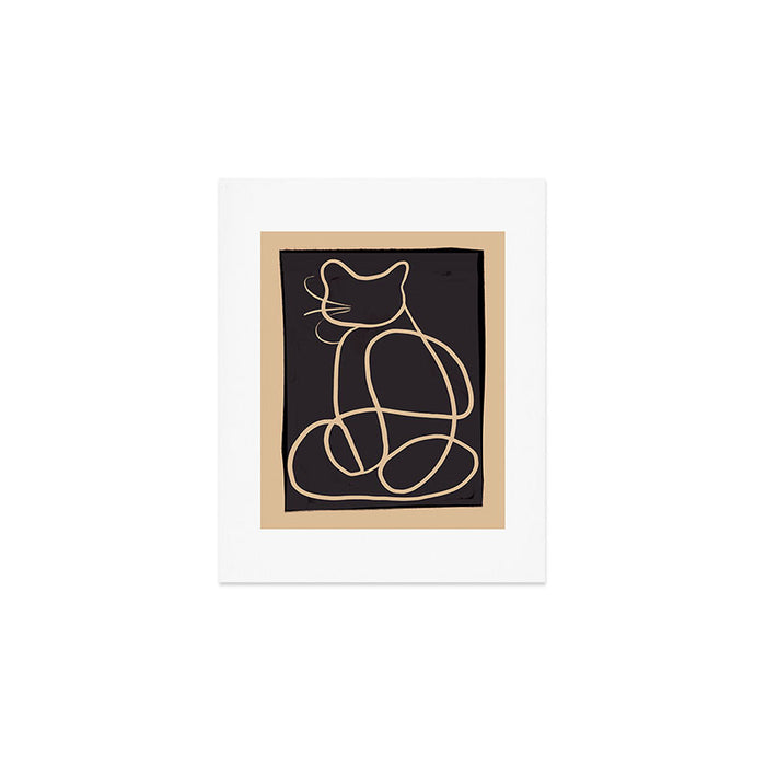 Abstract Line Art Cat Art Print Gallery Image 1