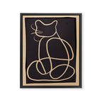 Abstract Line Art Cat Framed Canvas Print Gallery Image 6