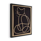 Abstract Line Art Cat Framed Canvas Print Gallery Image 2