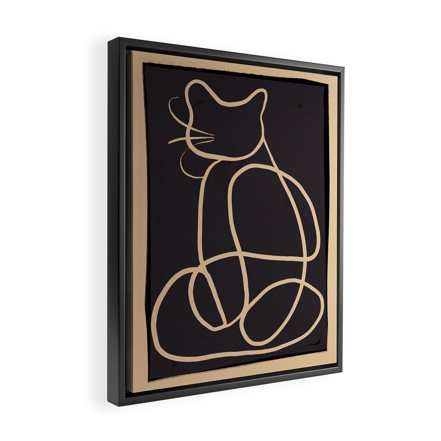 Abstract Line Art Cat Framed Canvas Print Gallery Image 2