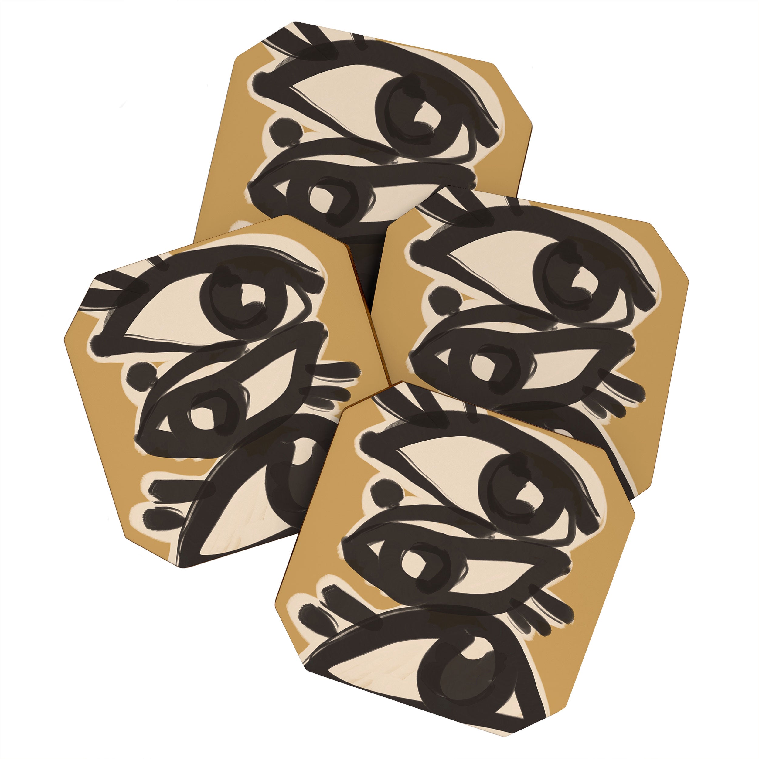 Abstract line art eyes 10 Coaster Gallery Image 1