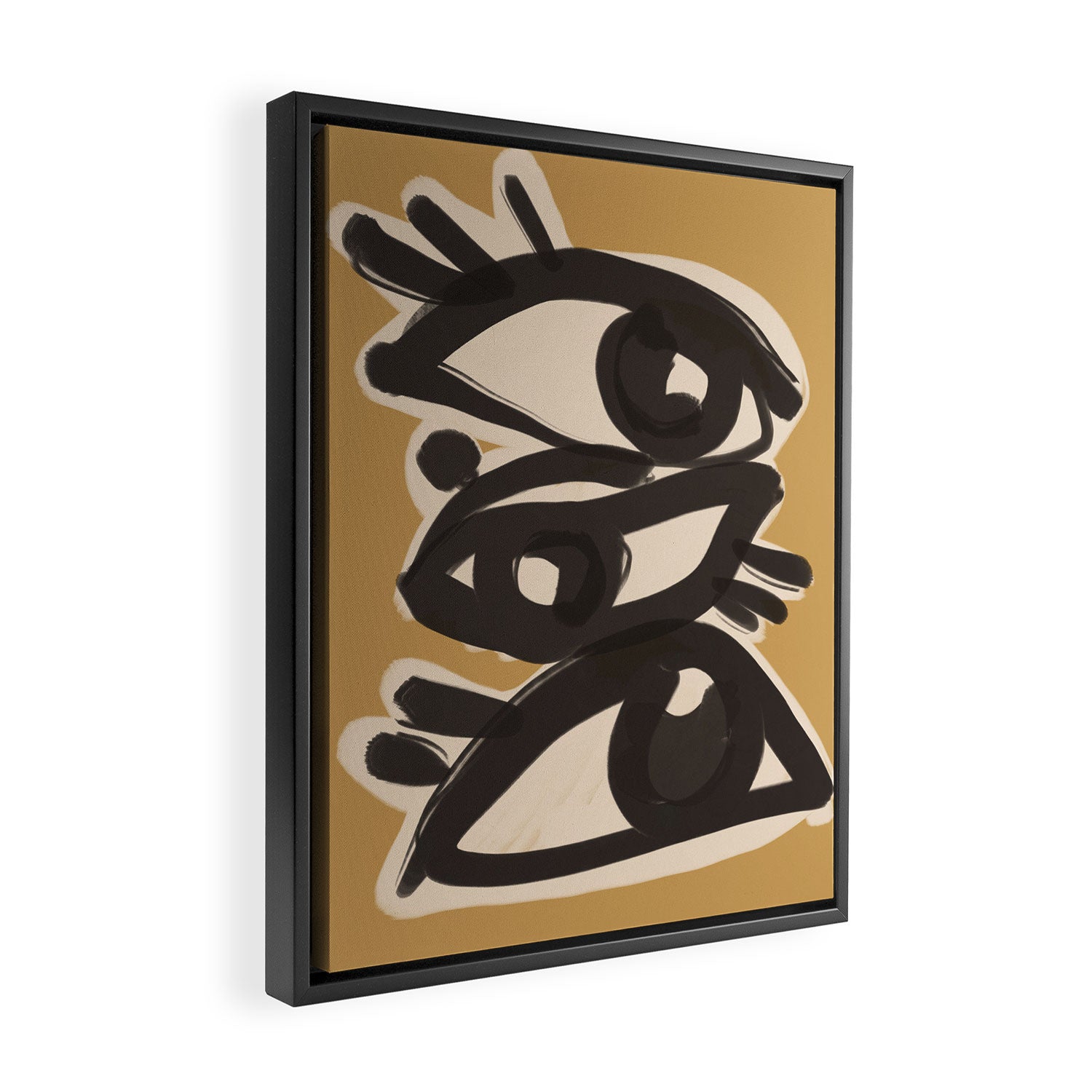 Abstract line art eyes 10 Framed Canvas Print Gallery Image 2