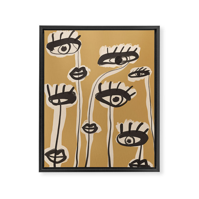 Abstract line art eyes 11 Framed Canvas Print Gallery Image 6