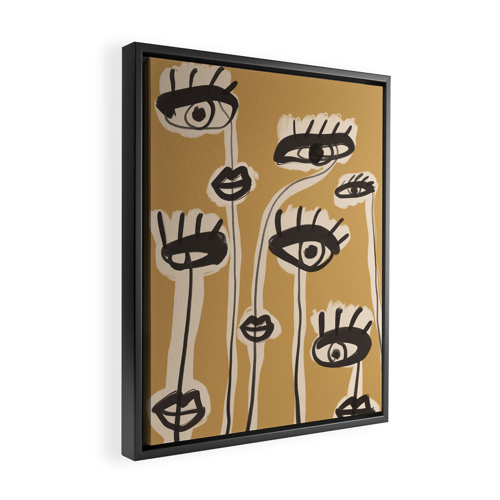 Abstract line art eyes 11 Framed Canvas Print Gallery Image 2