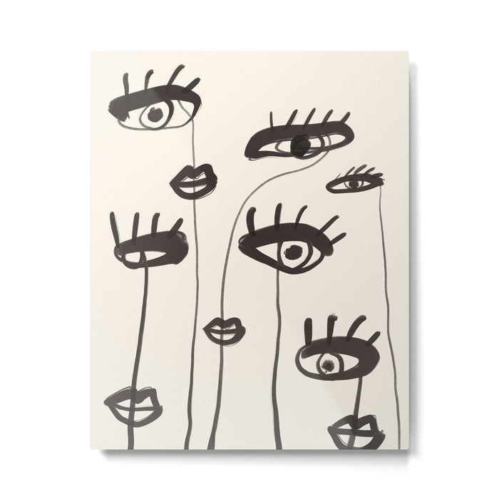 Abstract line art eyes 2 Metal Print Gallery Image 1