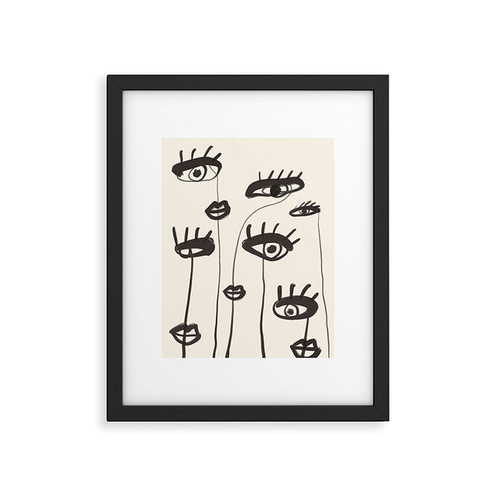 Abstract line art eyes 2 Framed Art Print Gallery Image 1