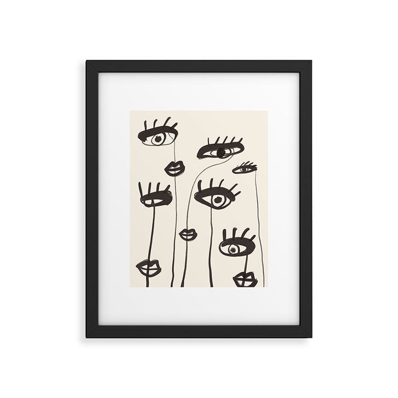 Abstract line art eyes 2 Framed Art Print Gallery Image 5