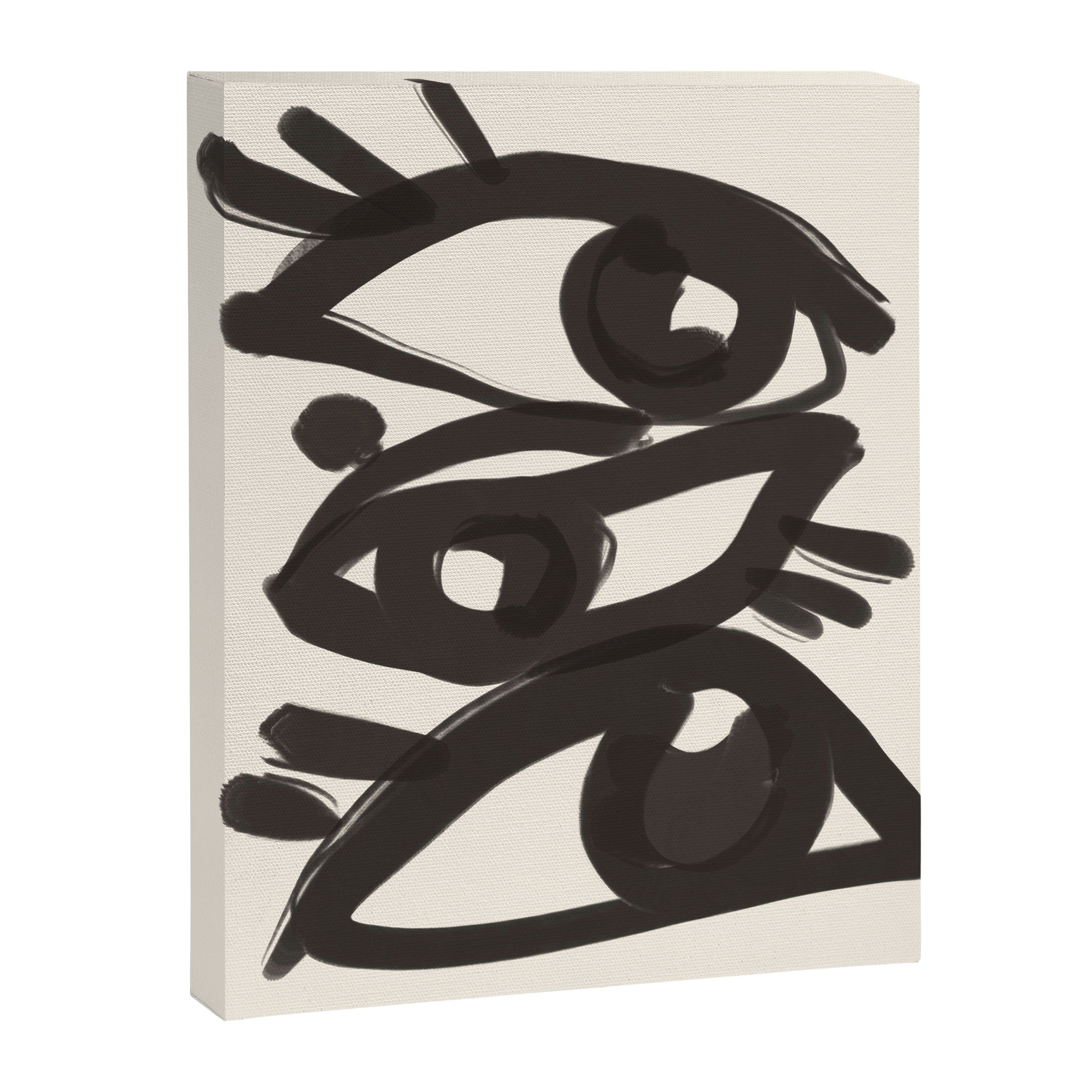 Abstract line art eyes 3 Canvas Print Gallery Image 6