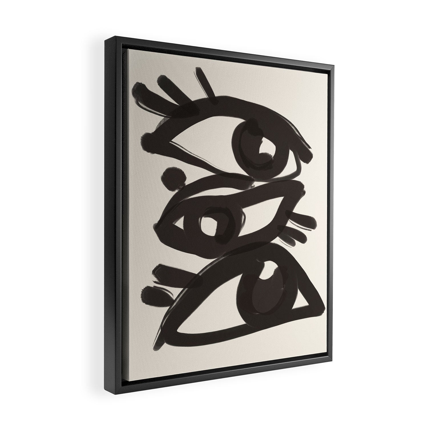 Abstract line art eyes 3 Framed Canvas Print Gallery Image 2