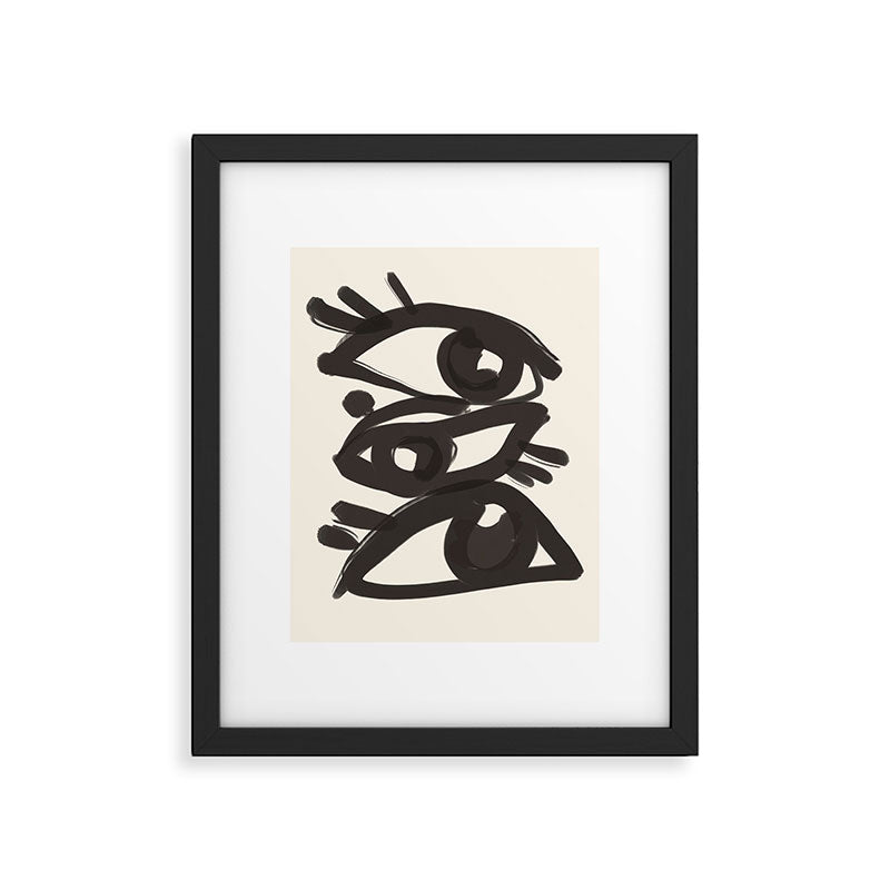 Abstract line art eyes 3 Framed Art Print Gallery Image 5