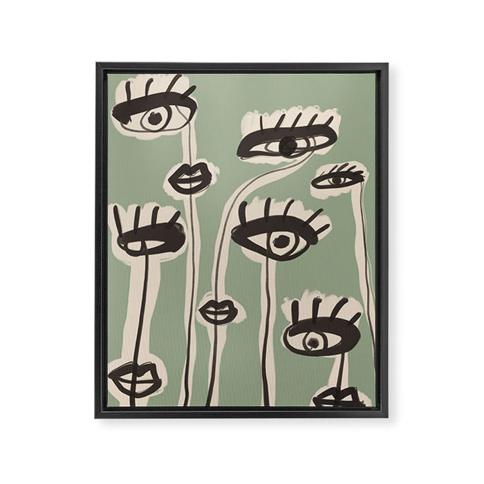 Abstract line art eyes 7 Framed Canvas Print Gallery Image 1