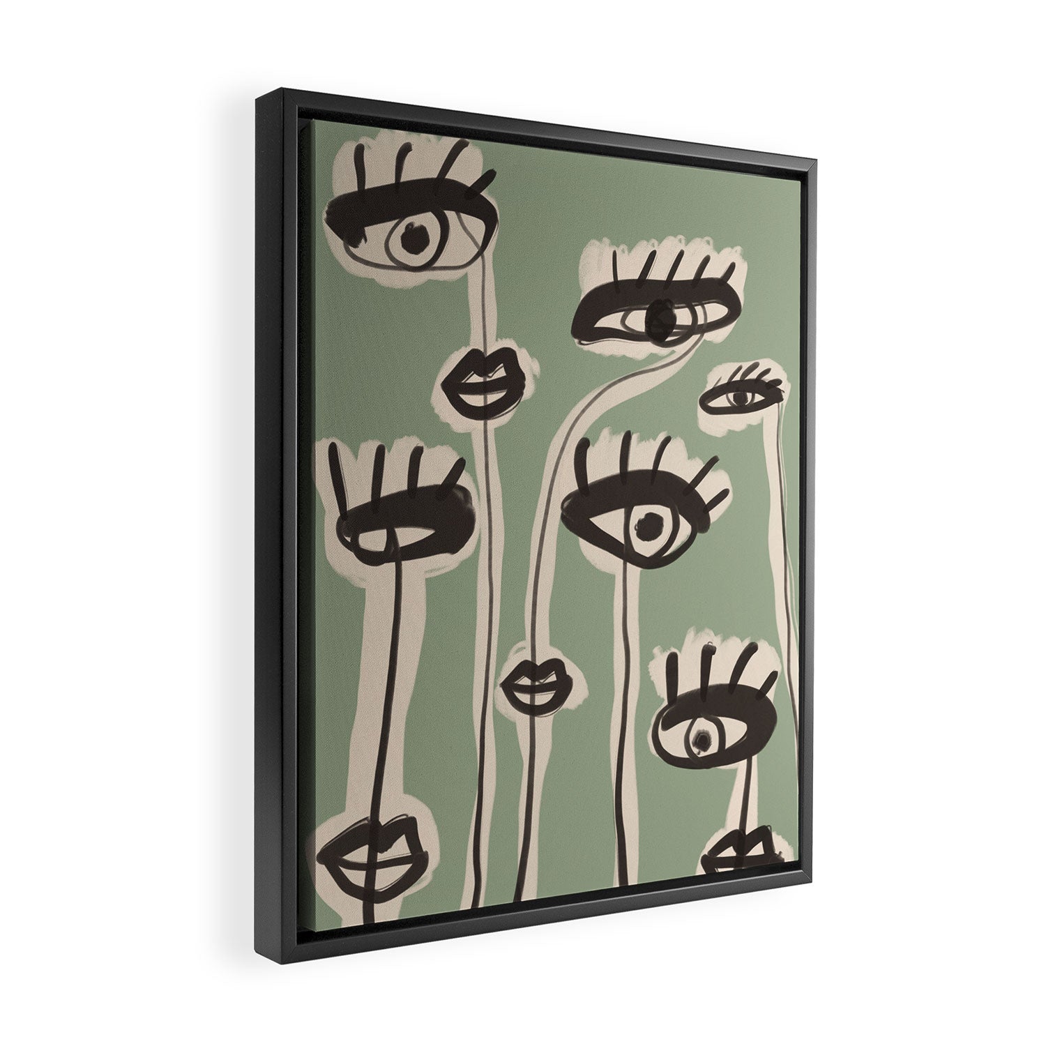 Abstract line art eyes 7 Framed Canvas Print Gallery Image 2