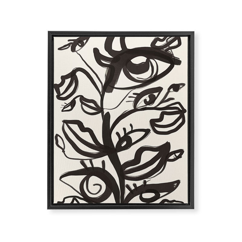 Abstract line art eyes  Framed Canvas Print Gallery Image 6