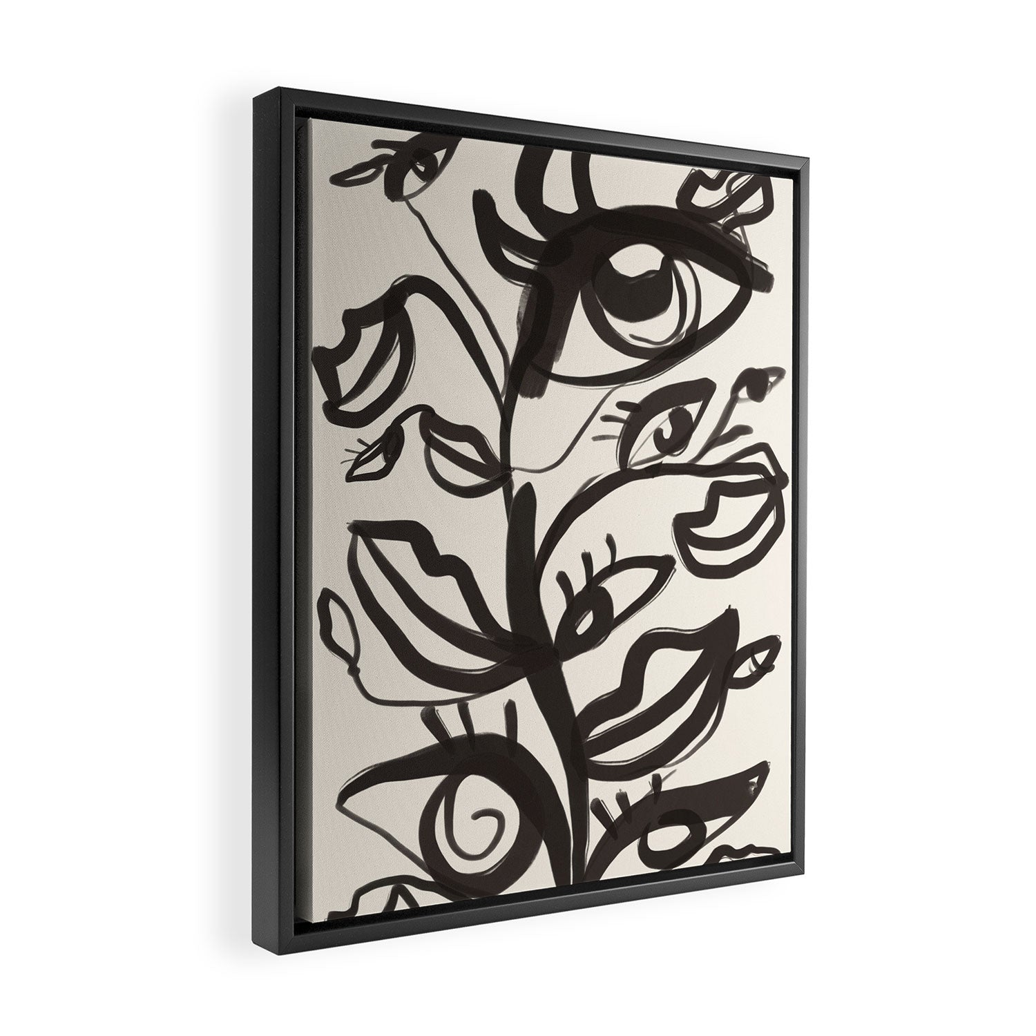 Abstract line art eyes  Framed Canvas Print Gallery Image 2