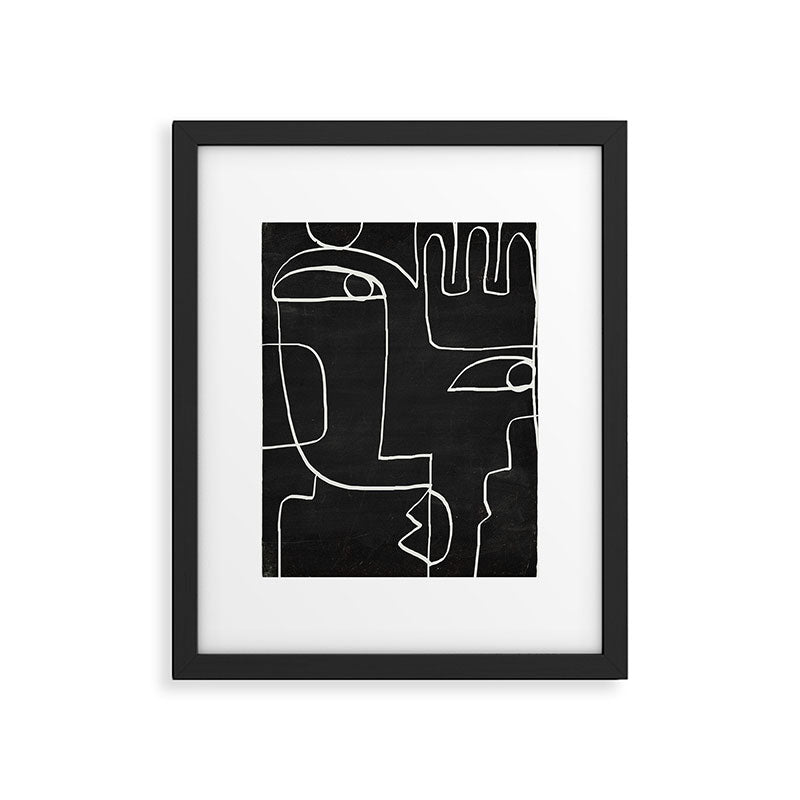 Abstract line art / Face 10 Framed Art Print Gallery Image 4