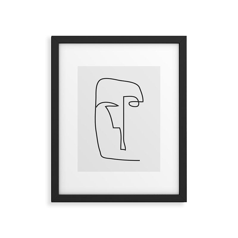 abstract line art face 2 Framed Art Print Gallery Image 5