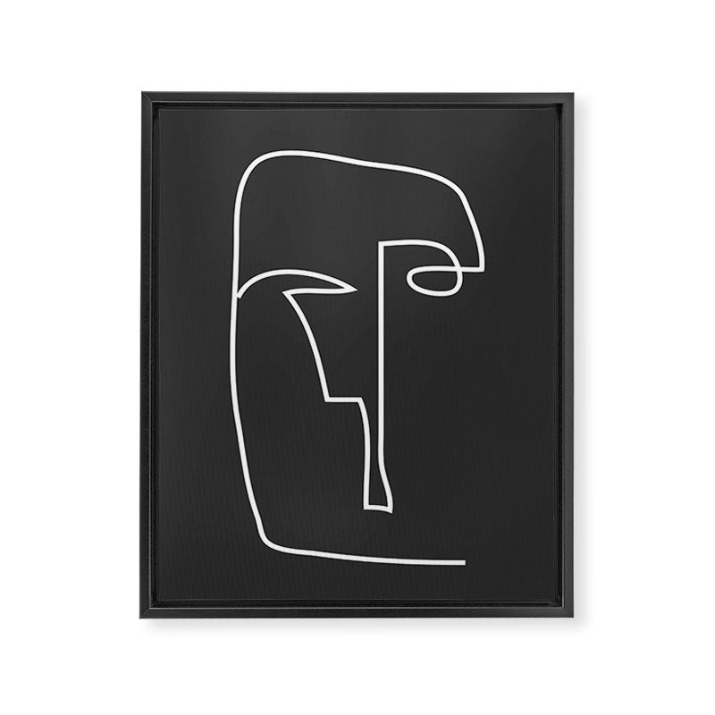 abstract line art face Framed Canvas Print Gallery Image 6