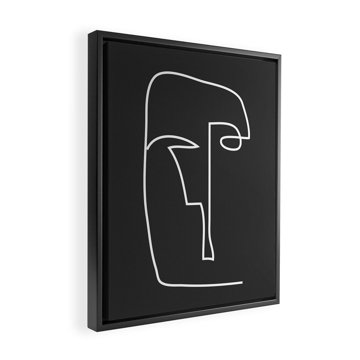 abstract line art face Framed Canvas Print Gallery Image 2