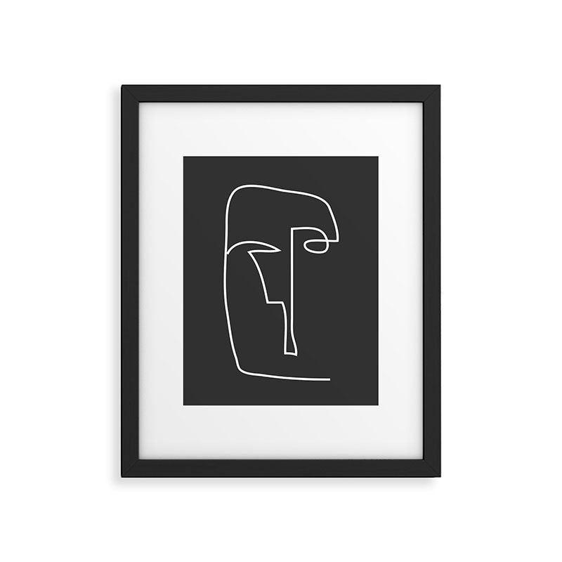 abstract line art face Framed Art Print Gallery Image 4