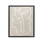 Abstract line art / Face/beige Framed Canvas Print Gallery Image 6