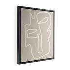 Abstract line art / Face/beige Framed Canvas Print Gallery Image 2