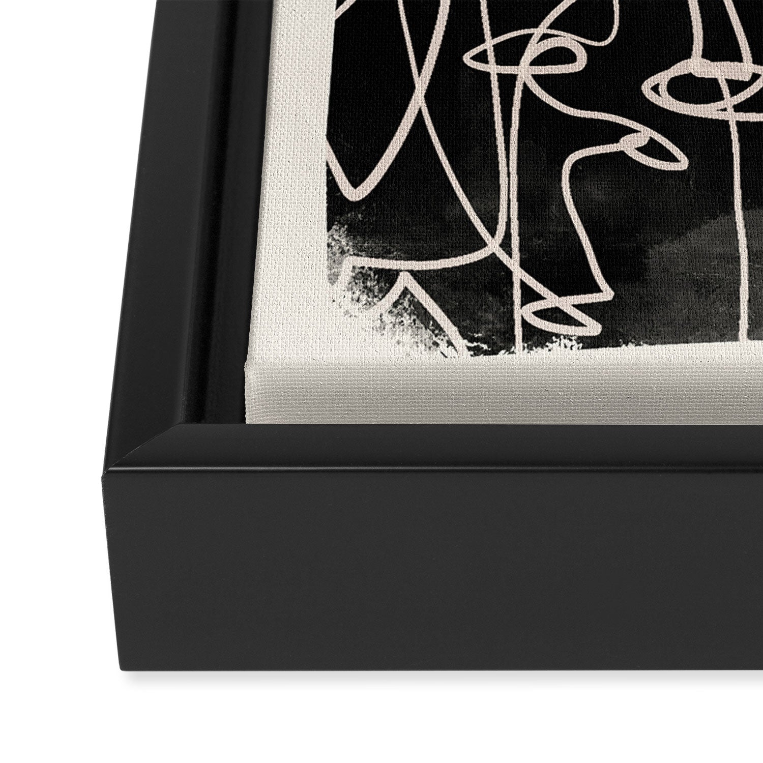 abstract line art faces 4 Framed Canvas Print Gallery Image 3