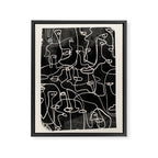 abstract line art faces 4 Framed Canvas Print Gallery Image 6