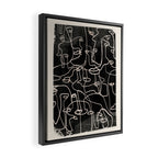 abstract line art faces 4 Framed Canvas Print Gallery Image 2