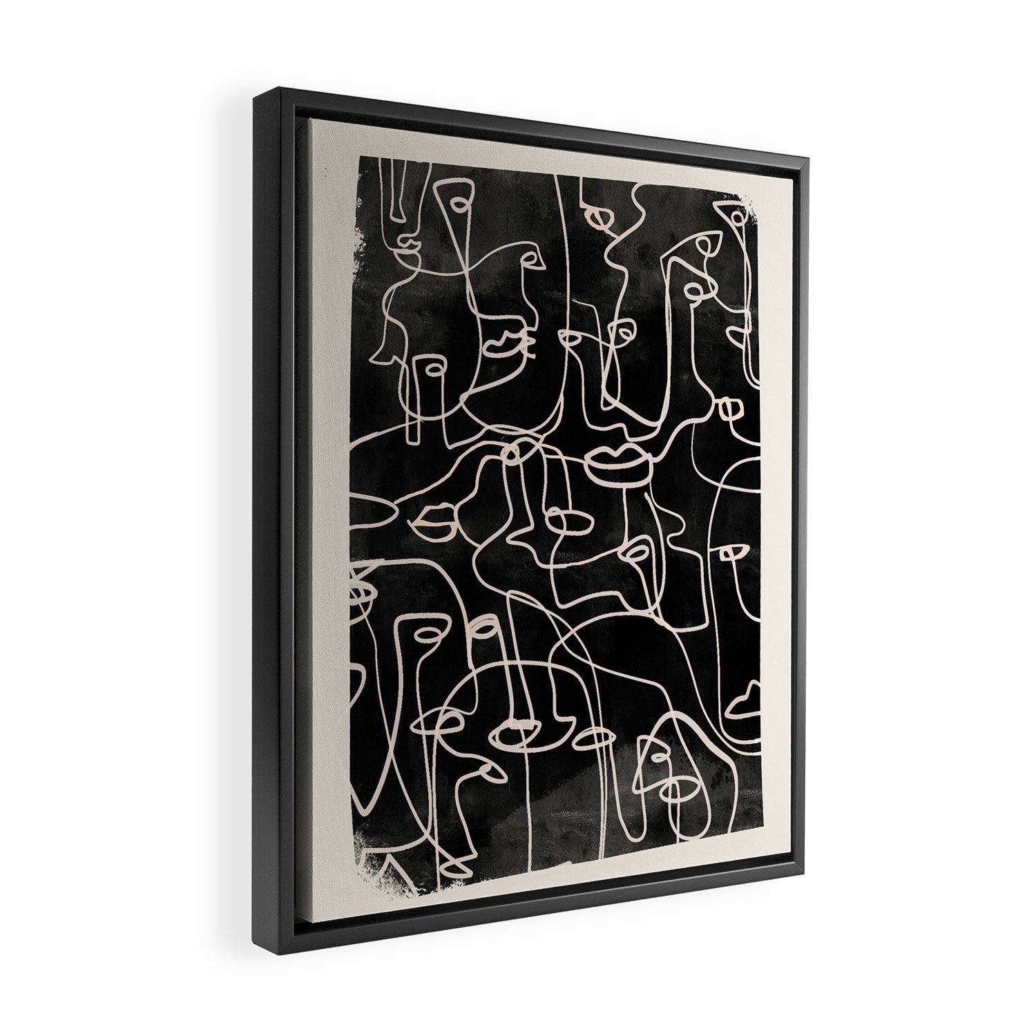 abstract line art faces 4 Framed Canvas Print Gallery Image 2