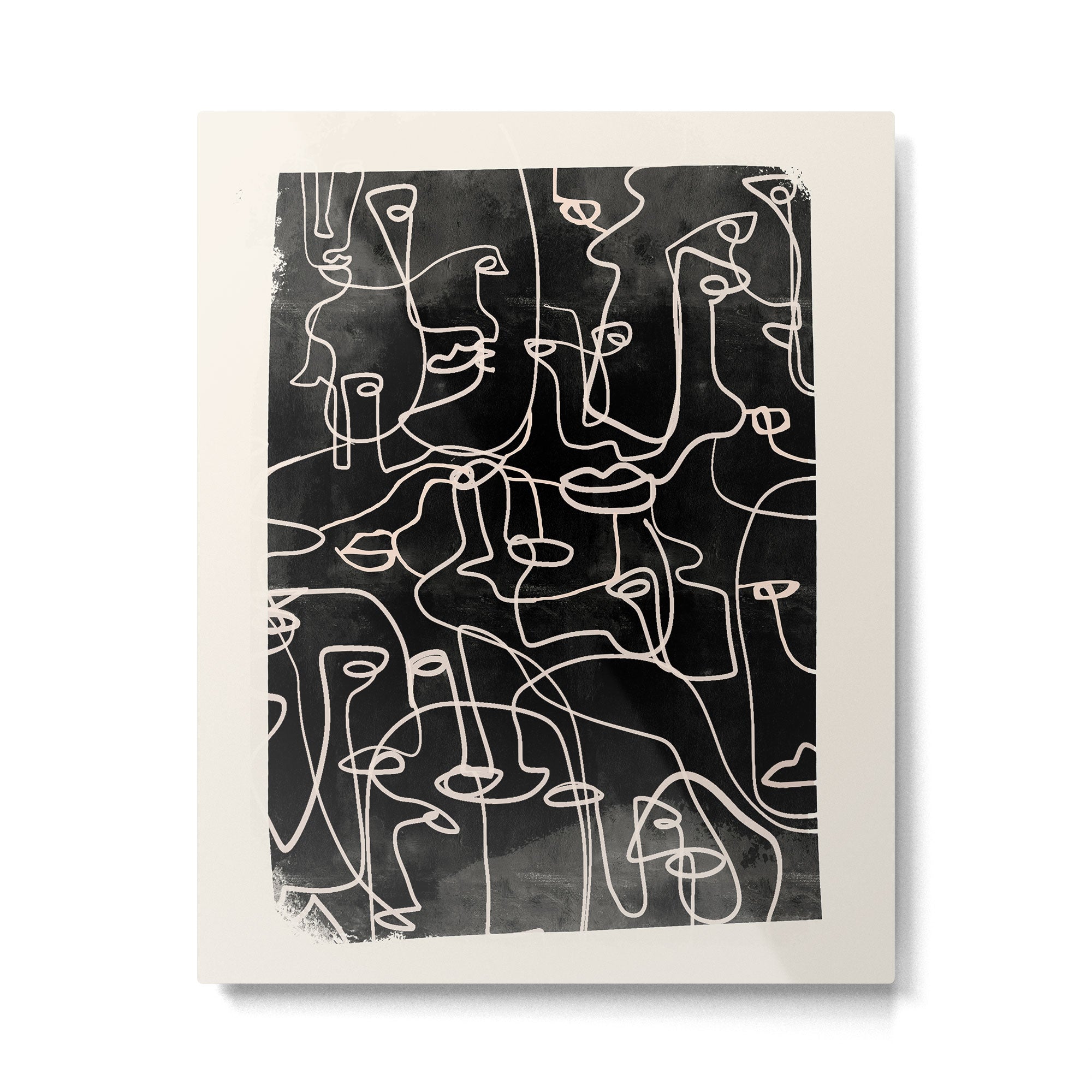 abstract line art faces 4 Metal Print Gallery Image 4