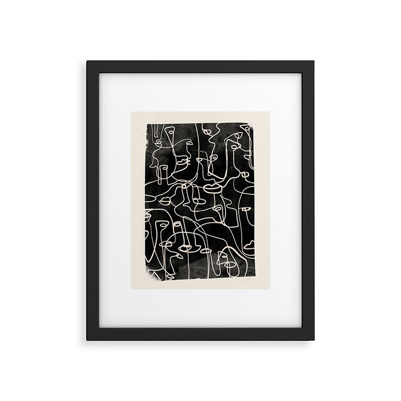 abstract line art faces 4 Framed Art Print Gallery Image 5